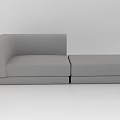 Stylish Gray Sectional Sofa with Modular Design for Modern Living Spaces 3d model