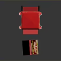 Red Popcorn Machine Cart With Wheels And Popcorn Signboard