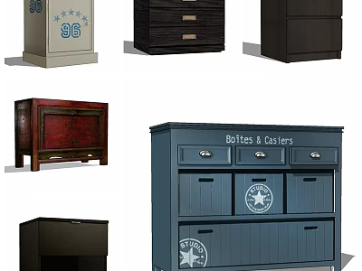 Stylish Entryway Cabinet And Side Cabinet With Various Designs Drawers And Doors 3d model