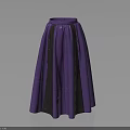 Purple Long Skirt With Black Vertical Panels And Modern Elegant Design