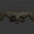 3D Rendered Standing Gorilla with Brown Fur and Chest Markings on Gray Background