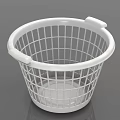 White Plastic Storage Basket With Grid Design And Handles For Home Organization
