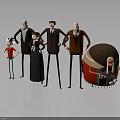 Cartoon Characters With Various Appearances Including Old Man Child Woman Man And Round Beard Figure