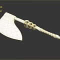 Decorative Battle Axe With Blue Blade Golden Celtic Knot And Twisted Silver Handle
