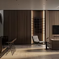 Modern Dining and Living Room Interior With Sofa Dining Table And City View Windows