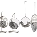 Cozy Wicker Hanging Chairs in Various Styles with Cushions and Blanket