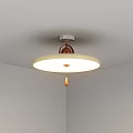 Modern Round Ceiling Light With White Shade Metal Base And LED Lighting 3d model