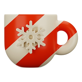 Modern Christmas Cups Christmas Decorations Cartoon Mugs 3d model