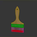 Sturdy Wooden Handle Paintbrush With Red Bristles And Metal Ferrule For Home Supplies