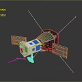 Advanced Artificial Satellite Design With Solar Panels And Communication Antennas