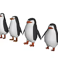 Adorable Penguin Decorative Ornament Set With Four Stylish Black And White Figures