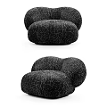 Modern Black Textured Bean Bag Chair With Comfortable Soft Upholstery Design