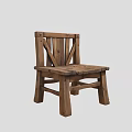 Rustic Wooden Chair With Sturdy Legs And Slat Back Design