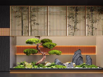 New Chinese Style Interior Landscape Pine Tree Landscape Tree 3d model