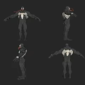 Game Movie Character Venom 3D Model With Multiple Angles And Black Symbiote Design