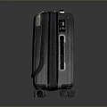 Hard Shell Gray Suitcase with Striped Design Rolling Wheels and Telescopic Handle for Travel Luggage