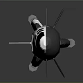White Rocket Model With Main Body Wings Landing Legs And Shiny Surface On Dark Background