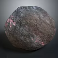 Spherical Gray Stone With Pink Shimmering Surface And Natural Texture