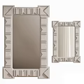 Large And Small Mirrors With Intricate Geometric Frame And Textured Border Design