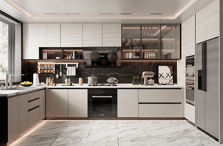 Enclosed kitchen Modern kitchen 3d model