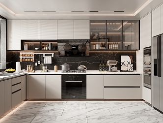 Enclosed kitchen Modern kitchen 3d model