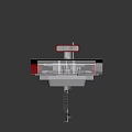 Modern Floating Building With Red White Roof Glass Walls And Metal Supports Open Platform Design