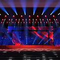 Professional Commercial Stage Equipment With LED Display Screens And Lighting System Setup 3d model