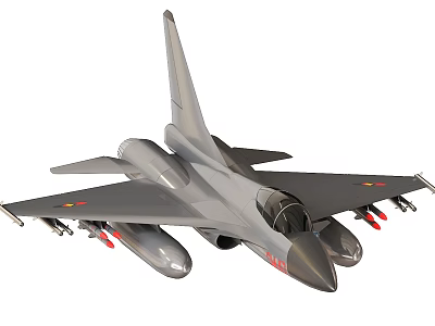 Gray Military Fighter Jet With Aerodynamic Design And Missile Attachments 3d model