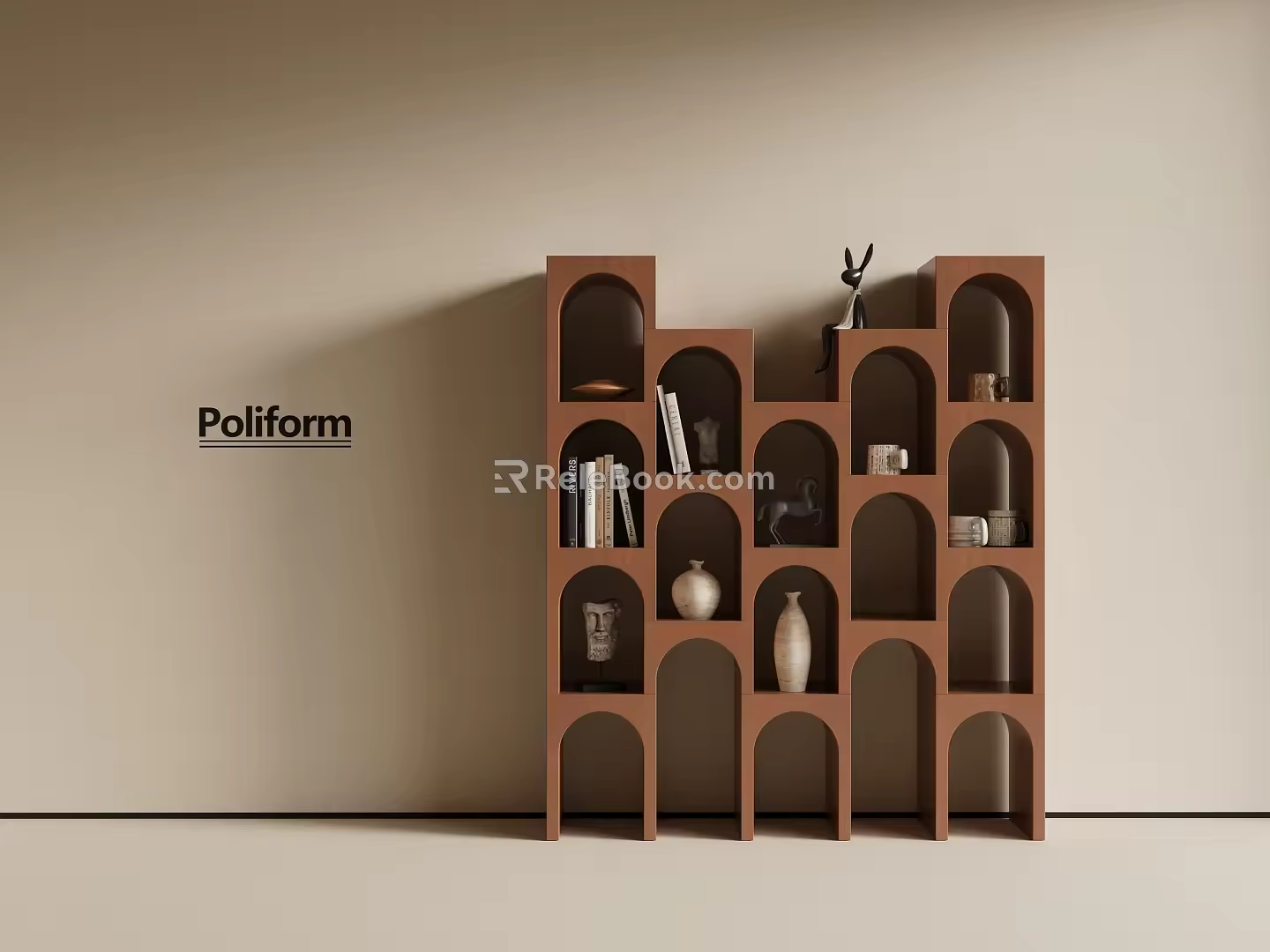 Modern Middle Ancient Decorative Cabinet Decorative Shelf Bookcase 3d model