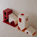 Colorful Geometric Architectural Models Decoration