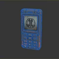 Vintage Handheld Computer with Screen Display Keypad Retro Worn Design Red Accents and Classic Interface