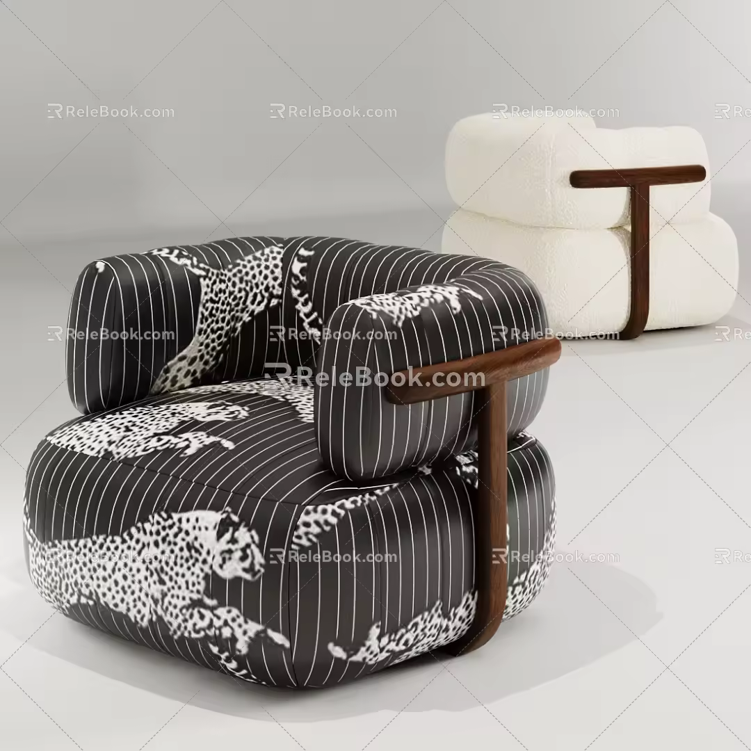 Modern Middle Ancient Single Sofa Bean Curd Block Sofa Middle Ancient Style Single Sofa Middle Ancient Style Single Chair Black Single Sofa Middle Ancient Style Leisure Chair 3d model