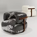 Modern Middle Ancient Single Sofa Bean Curd Block Sofa Middle Ancient Style Single Sofa Middle Ancient Style Single Chair Black Single Sofa Middle Ancient Style Leisure Chair 3d model