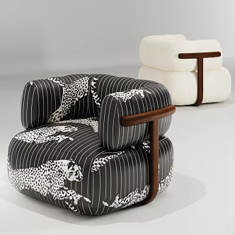 Modern Middle Ancient Single Sofa Bean Curd Block Sofa Middle Ancient Style Single Sofa Middle Ancient Style Single Chair Black Single Sofa Middle Ancient Style Leisure Chair 3d model
