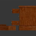 Wooden Chest of Drawers with Multiple Drawers Open Compartments and Metal Handles Design
