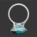 Beautiful Silver Ring With Large Blue Faceted Gemstone And Shiny Band
