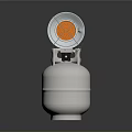 Portable Gas Heater With White Cylinder And Orange Heating Lamp For Household Use