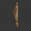 Golden Owl Shaped Decorative Household Item With Heart Pattern And Detailed Texture
