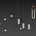 Modern Pendant Lights With Various Shapes Metallic Accents And Concrete Elements
