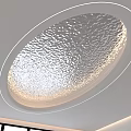 Modern Circular Textured Ceiling Design With Soft Lighting And Smooth Edges 3d model