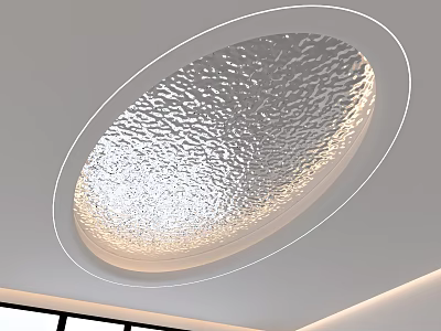 Modern Ceiling Water Corrugated Stainless Steel Ceiling Oval Ceiling 3d model