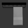 Wall Mounted Towel Rack With Brown Shelf And White Hanging Towel