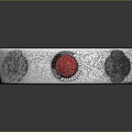 Elegant Silver Bracelet Featuring Floral Design And Red Gemstone Accent 3d model