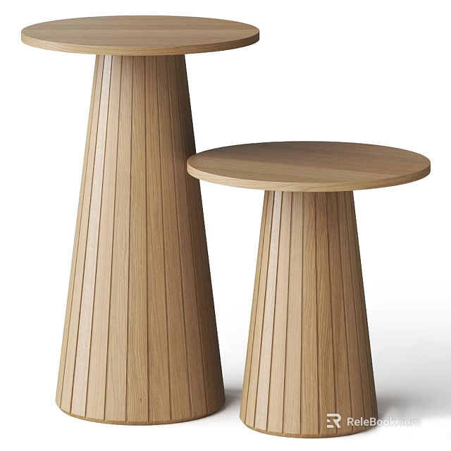 Wooden Dining Tables With Tapered Legs In Two Different Sizes Minimalist Design 3d model 