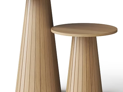 Wooden Dining Tables With Tapered Legs In Two Different Sizes Minimalist Design 3d model