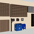 Commercial Equipment Featuring Mailboxes Lockers And Storage Units With Multiple Compartments 3d model