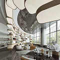 Sales office Modern reception area 3d model
