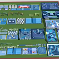Fire Rescue Climbing Surface In Sports Park Layout With Multiple Recreational Areas