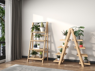 potted plant green plant potted plant shelf 3d model