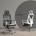 Poliform Modern Office Chairs With Black And White Mesh Back Design 3d model
